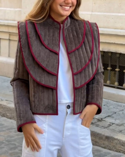 Structured Layered Cape-Style Short Jacket