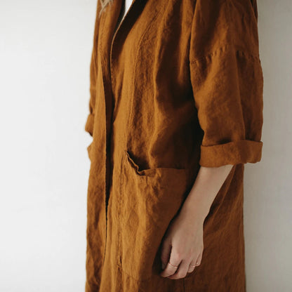 kimono coat mustard