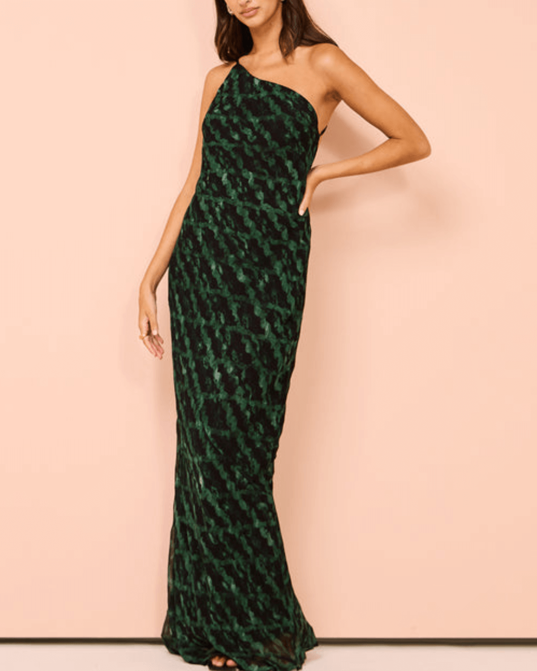 One Shoulder Cowl Back Maxi Dress