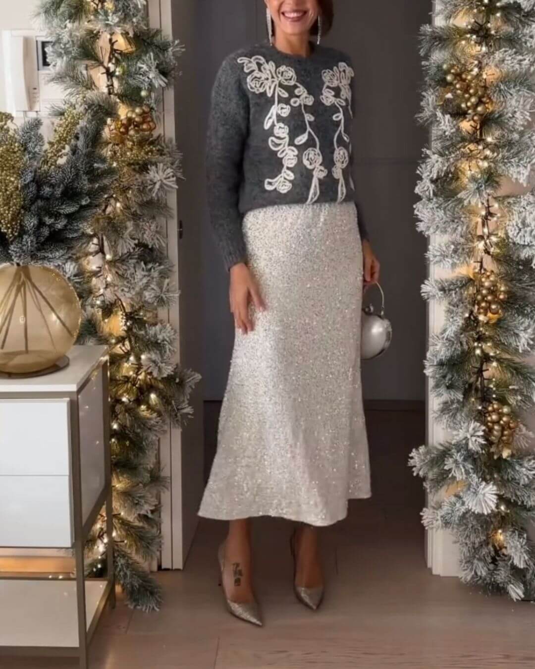 Elegant Floral Knit Top