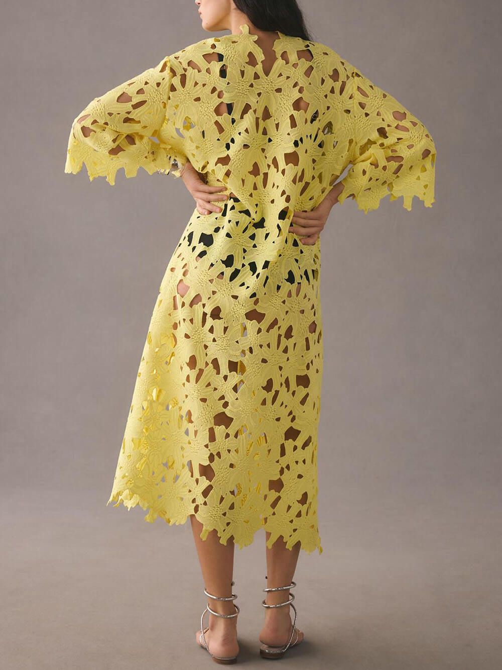 Lace Cover Up Beach Midi Dress