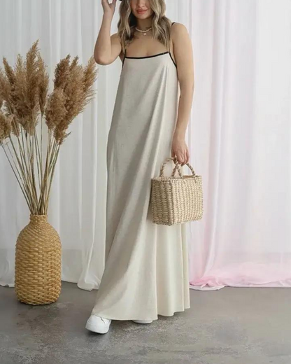 Holiday Style Contrasting Suspender Dress