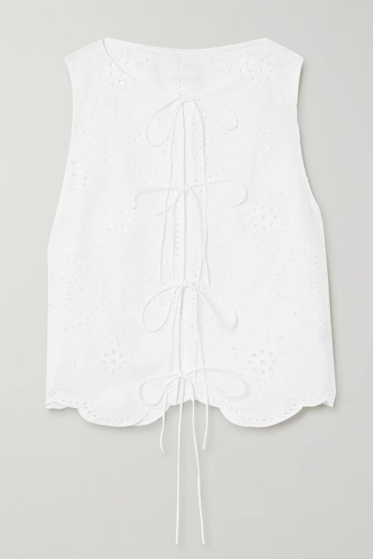 Fashionable Ruffled Crochet Hollow-Out Tank Top