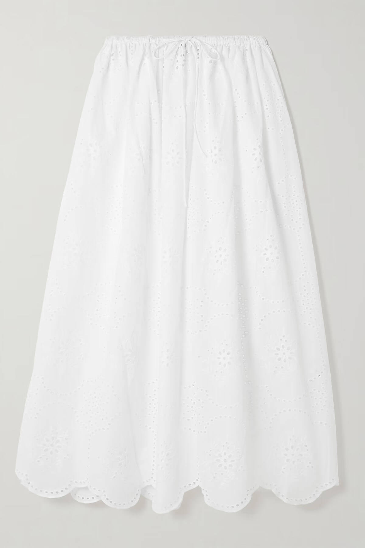 Fashionable Ruffled Hollow-Out Crochet Mid Skirt