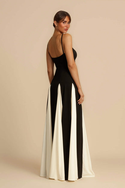 Elegance Panelled Tulle A-line Slip Maxi Dress
