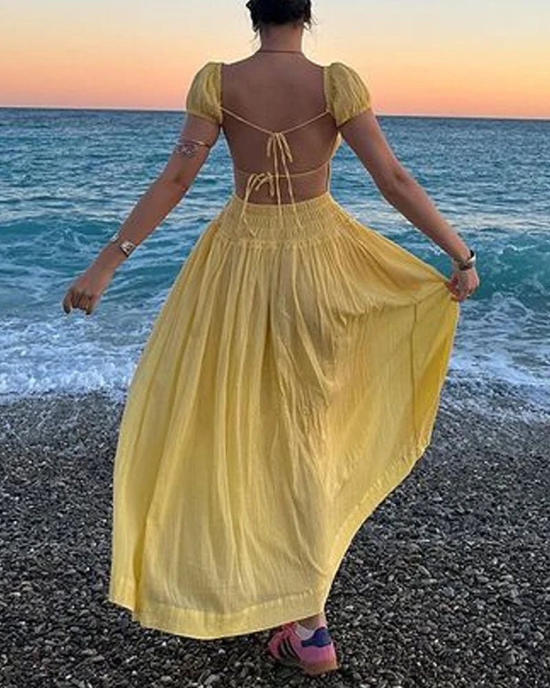 Elegant Backless Strap Holiday Dress