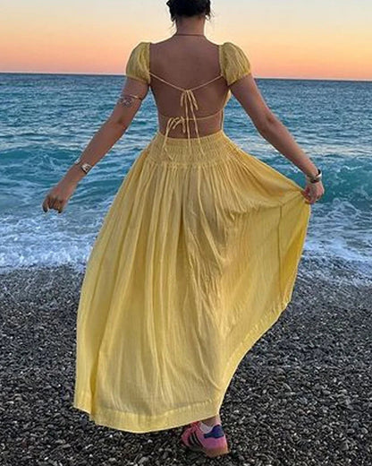 Elegant Backless Strap Holiday Dress