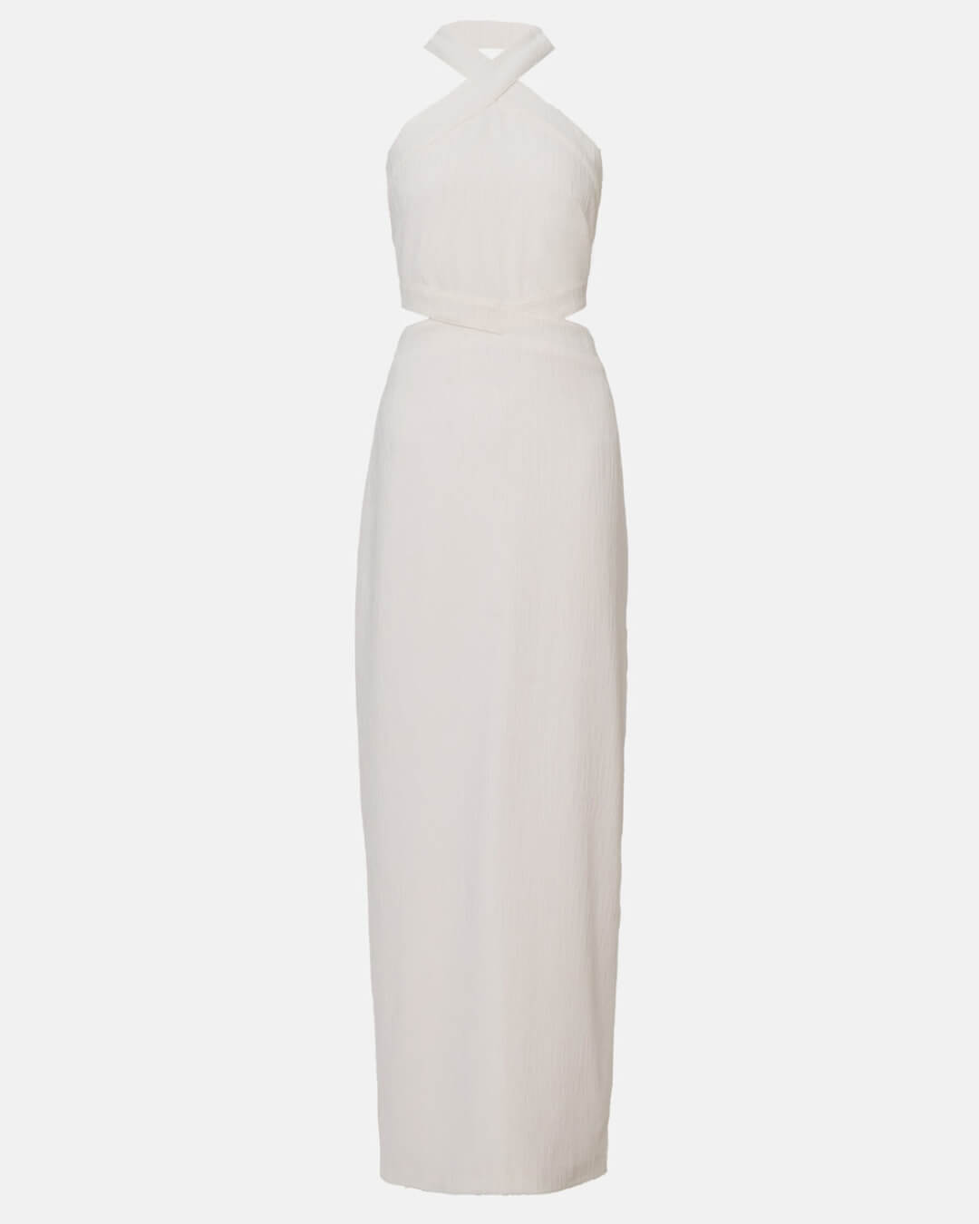 White Hanging Neck Dress