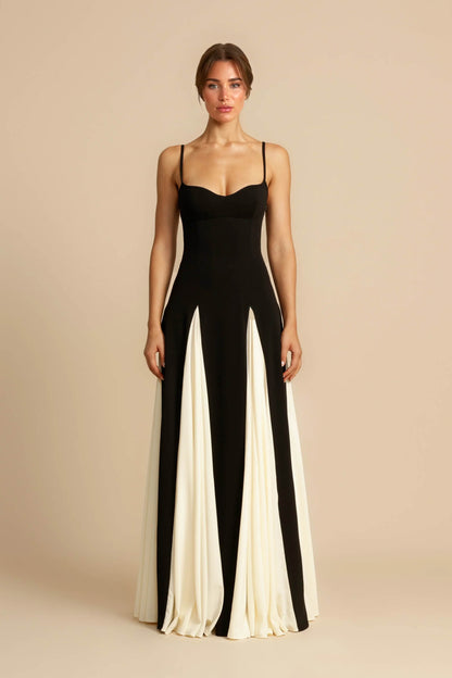 Elegance Panelled Tulle A-line Slip Maxi Dress