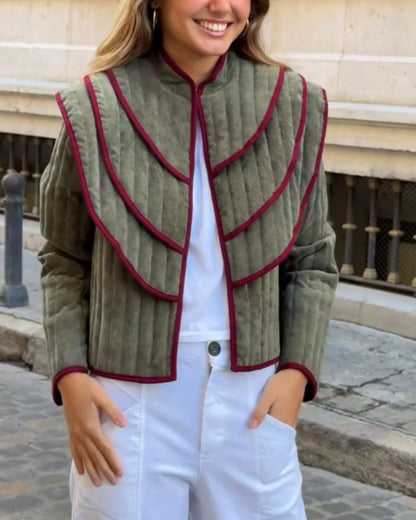 Structured Layered Cape-Style Short Jacket