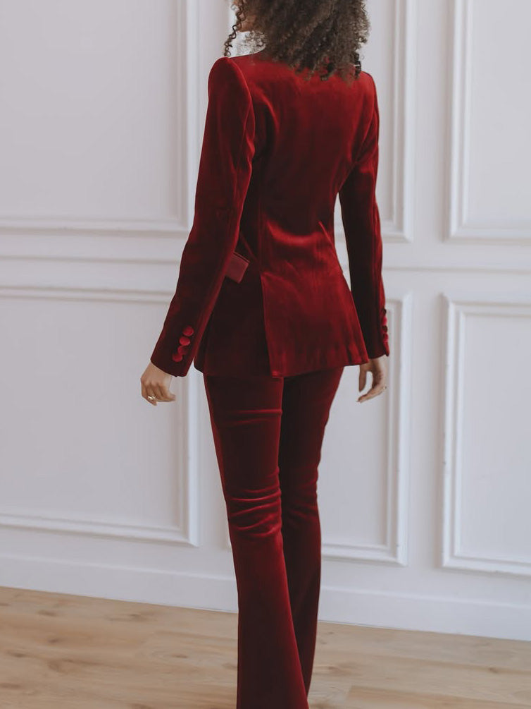 Elegant Velvet Flared Pants