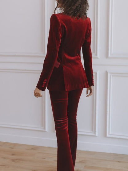 Elegant Velvet Flared Pants