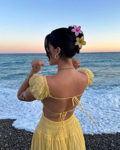 Elegant Backless Strap Holiday Dress