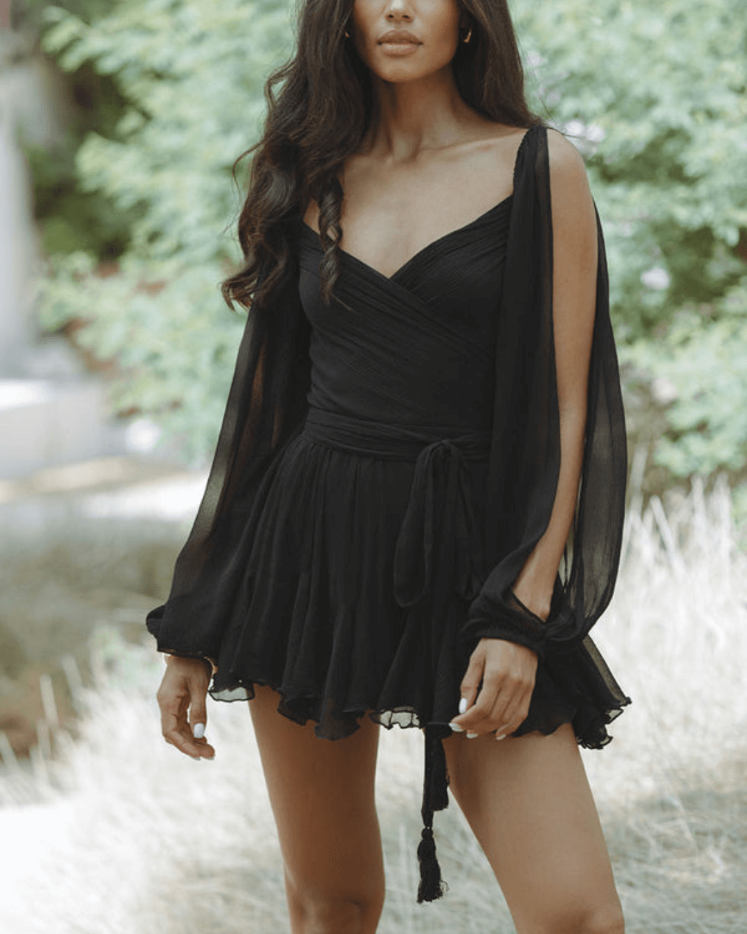 Elegant Holiday Chiffon Dress