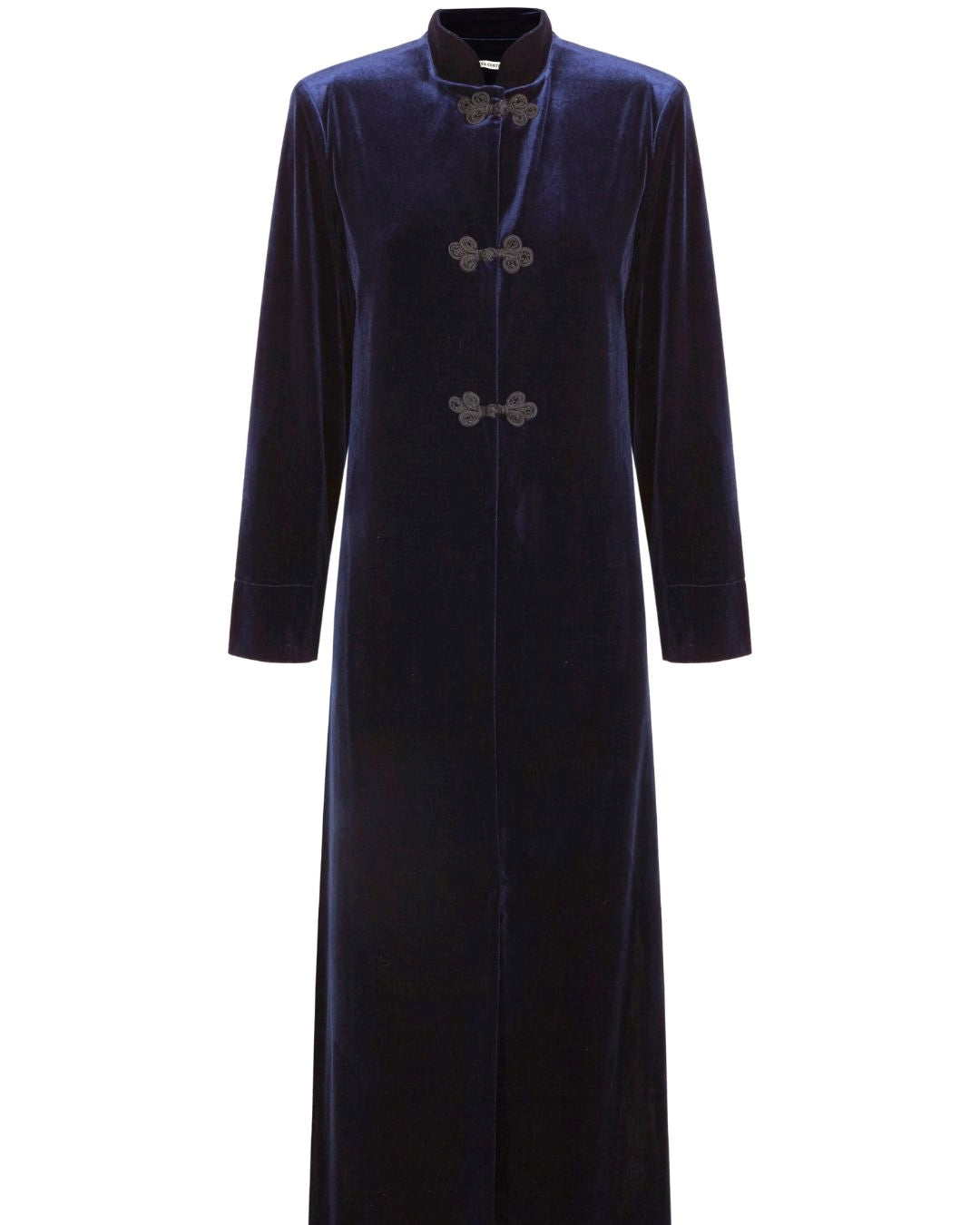 Vintage Velvet Frog Button Maxi Coat
