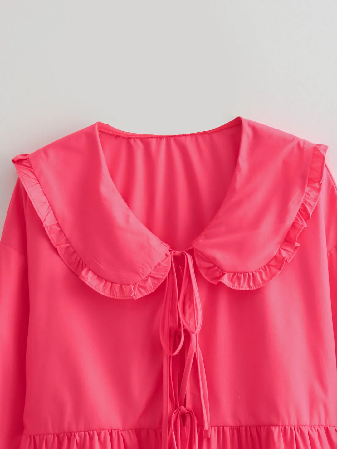 Solid Color Lace-Up Long Sleeve Cardigan Shirt