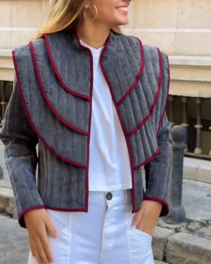 Structured Layered Cape-Style Short Jacket