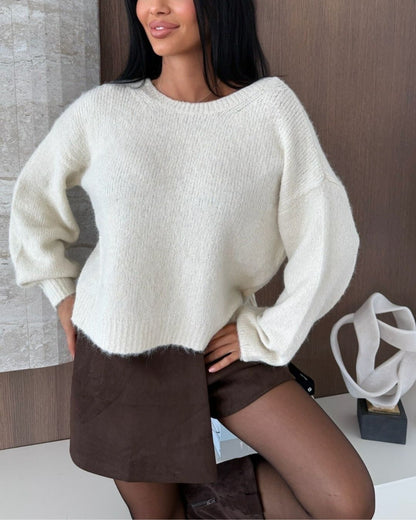 Leopard Bow Tie Knit Top