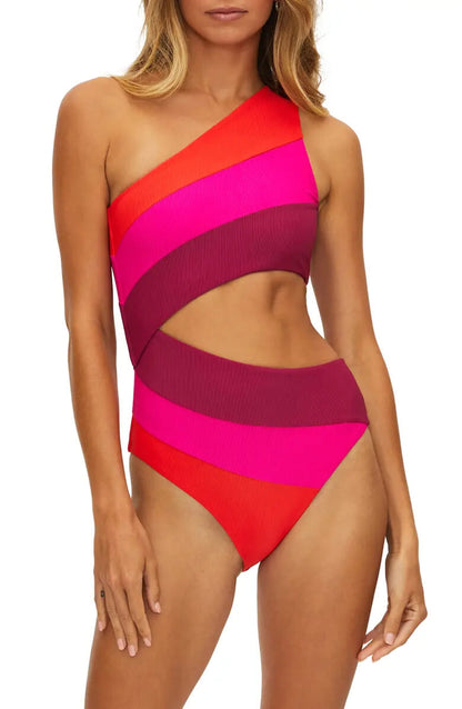 Joyce Cutout One-Shoulder One-Piece Swimsuit