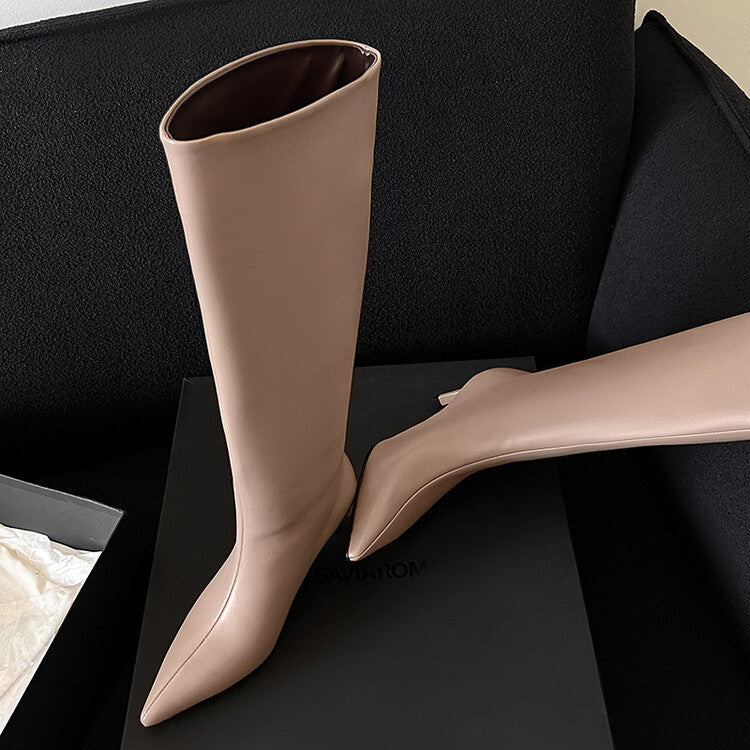 European and American sexy thin heel boots 2024 autumn and winter new fashion pointed sleeve temperament high heel fashion boots women