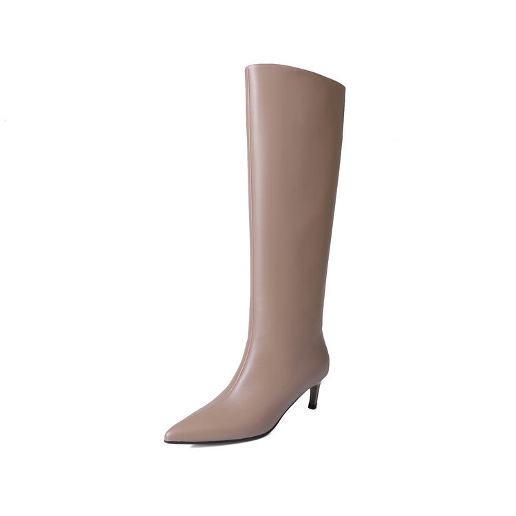 European and American sexy thin heel boots 2024 autumn and winter new fashion pointed sleeve temperament high heel fashion boots women