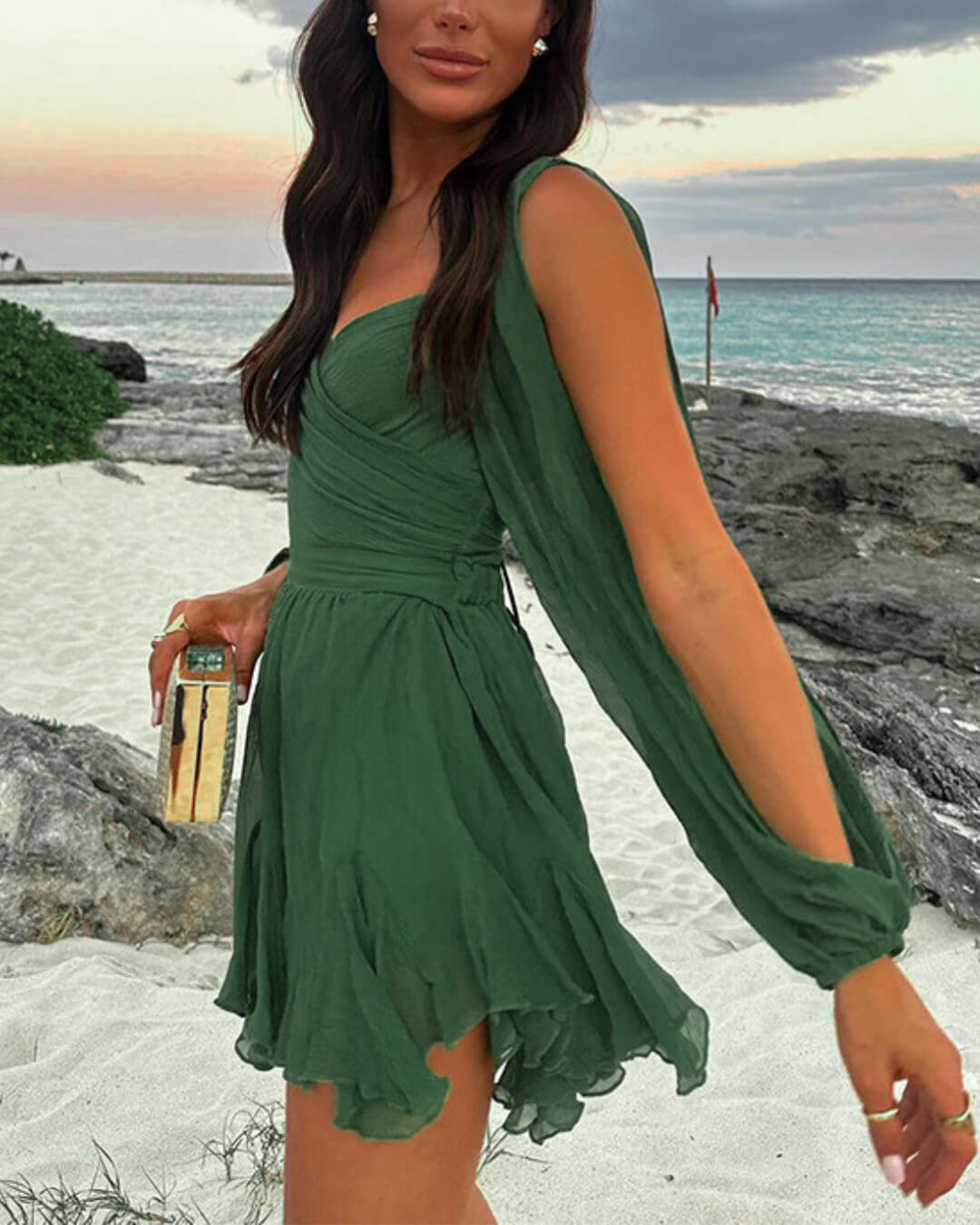 Elegant Holiday Chiffon Dress